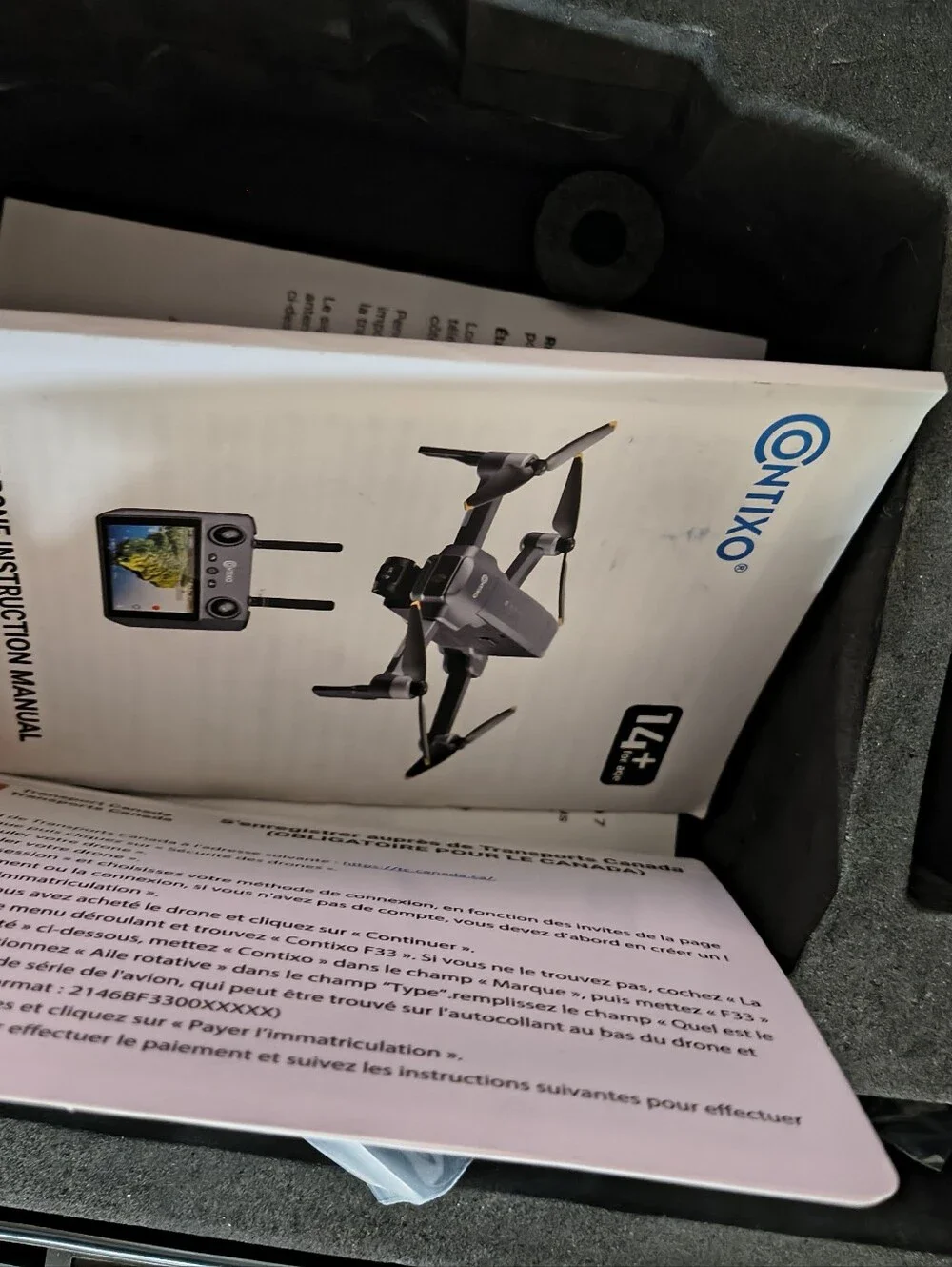 Contixo F33 Foldable Drone with Controller - Gray & Black